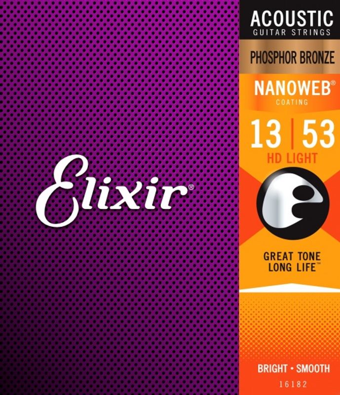 Elixir 16182 Acoustic Phosphor Bronze NANOWEB 013-053