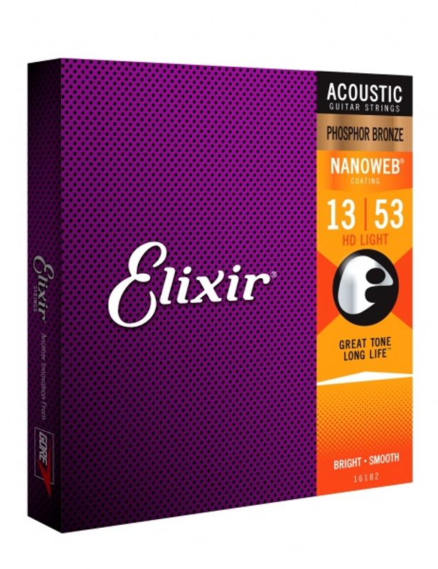 Elixir 16182 Acoustic Phosphor Bronze NANOWEB 013-053