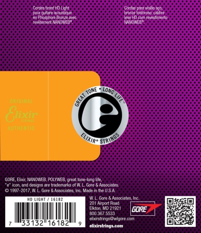 Elixir 16182 Acoustic Phosphor Bronze NANOWEB 013-053