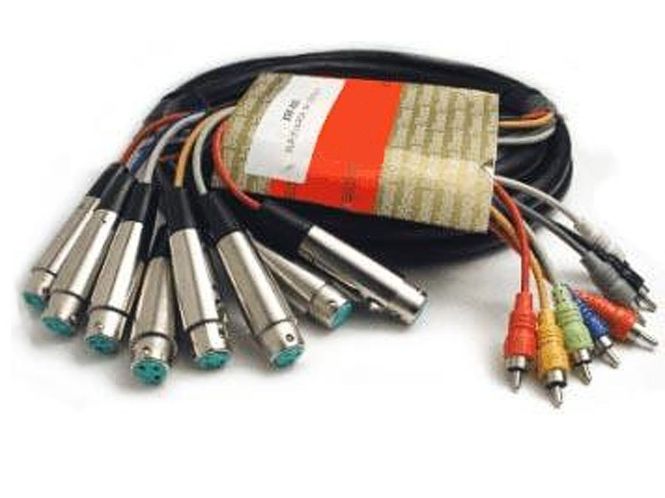 Hovedbilde Astel MTXR8-10. 8 kanals multikabel. XLR (hun) til Phono. 3M
