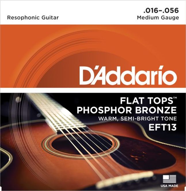 Hovedbilde D'Addario EFT13 Resophonic Dobro guitar 16-56 Flat Tops