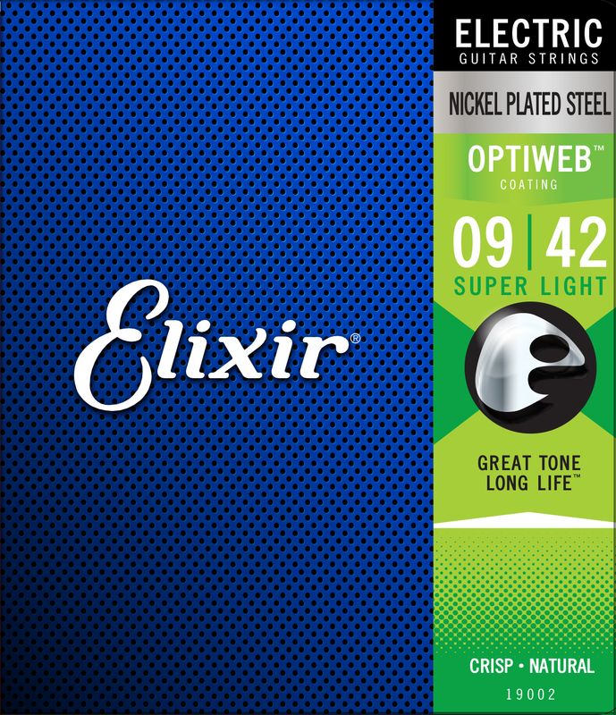Elixir 19002 Electric Nickel Plated Steel Optiweb 009-042