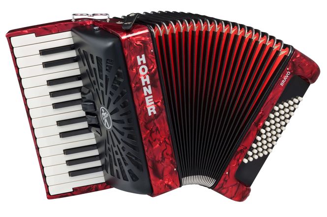 Hovedbilde Hohner Bravo II 48 Tangentspill, Rødt