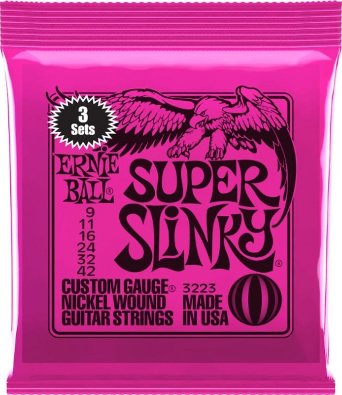 Ernie Ball EB-3223 Slinky Nickelwound, Super Slinky 09-42, 3-Pack