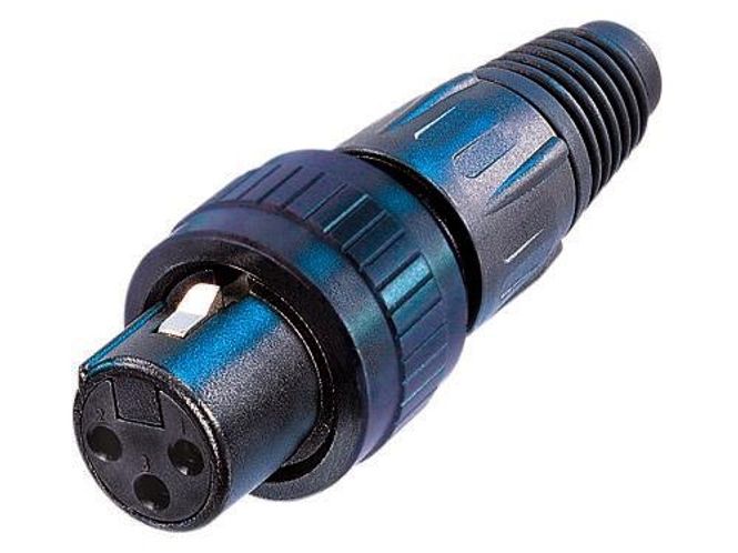 Hovedbilde Neutrik 3FXSPEC 3-pols xlr hun plugg m/låsring, svart