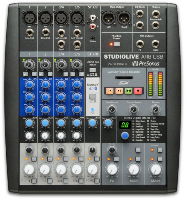 Hovedbilde Presonus StudioLive AR8, 8 kanals USB Hybrid Mikser